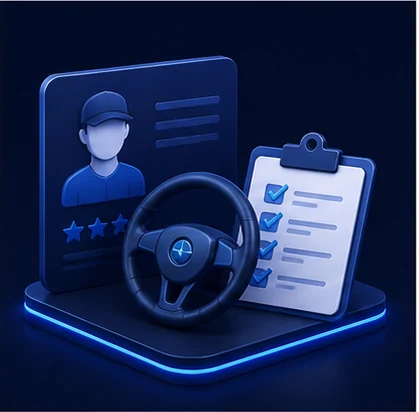 Driver and employee management illustration